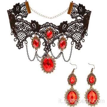 Set di gioielli da vampiro gotico set di costumi accessori